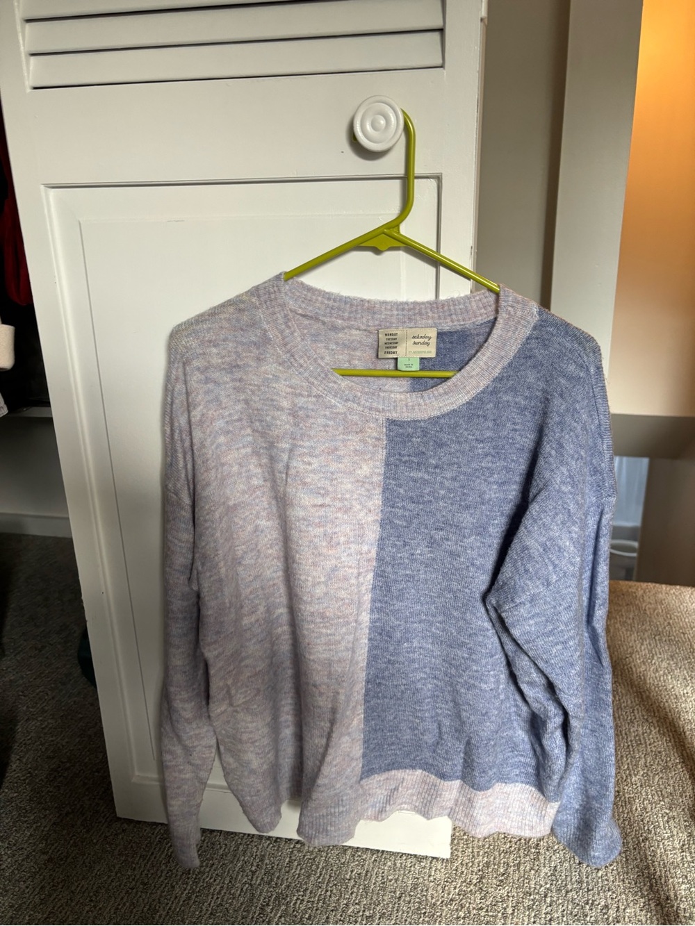 Colorblock Crewneck Sweater and Shorts Set